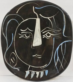 Pablo Picasso Spanish 1881-1973 Ceramic Plate in the style of Dali, Magritte, Modern Era