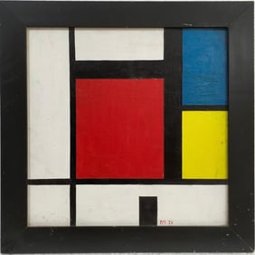 Piet Mondrian Dutch 1872- 1911 Oil on Canvas Painting in the style of. Kandinsky, Malevich, Period.