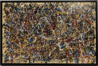 Jackson Pollock American Oil on canvas Painting In The Style of. Rothko, Kline, de Kooning Era