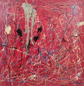 Jackson Pollock American Oil on canvas Painting In The Style of. Rothko, Kline, de Kooning Era