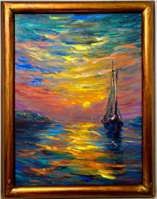 Claude Monet French 1840 - 1926 Oil on canvas Painting in the style of. Renoir, Impressionist Era.
