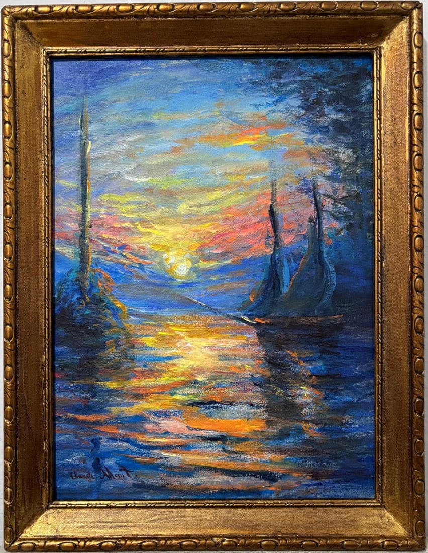 Claude Monet French 1840 - 1926 Oil on canvas in the style of. Renoir, Manet, Impressionist Era. (1 of 6)