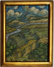 Vincent Van Gogh Dutch 1853-1890 Oil on Canvas painting In the Style of. Gaugin, Degas Impressionist