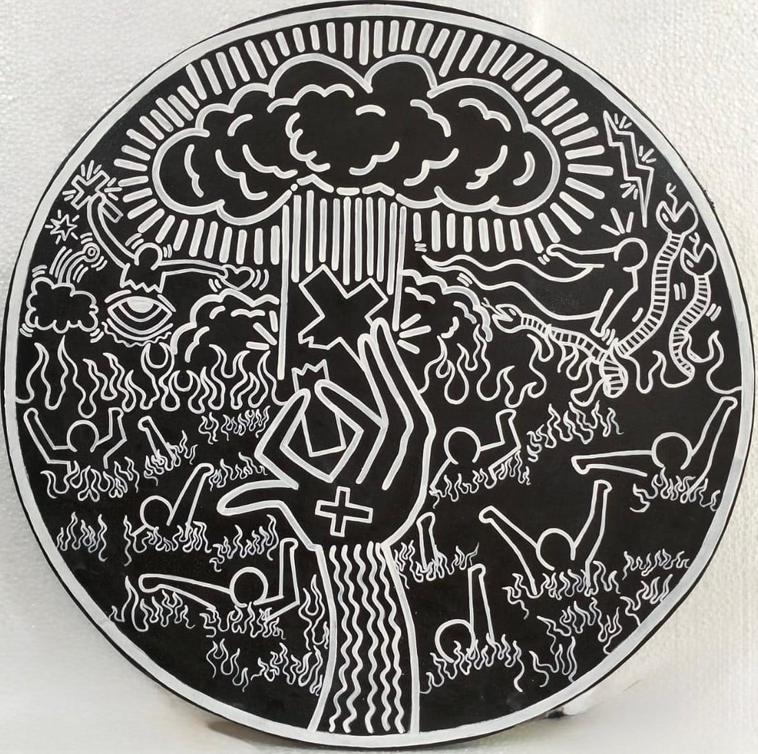 Keith Haring American 1958 - 1990 Acrylic/Canvas In The Style of. Warhol and Haring Pop Art (1 of 8)