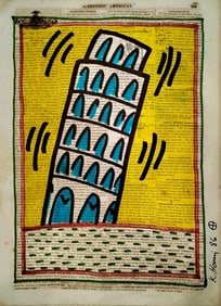 Keith Haring American 1958 - 1990 Ink on Paper In The Style of. Warhol and Haring Pop Art