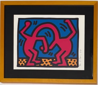 Keith Haring American 1958 - 1990 Screenprint  In The Style of. Warhol and Haring Pop Art
