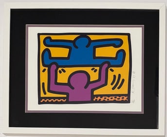 Keith Haring American 1958 - 1990 Screenprint In The Style of. Warhol and Haring Pop Art