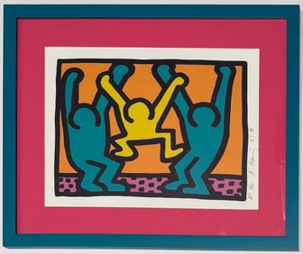 Keith Haring American 1958 - 1990 Screenprint In The Style of. Warhol and Haring Pop Art