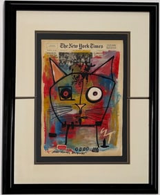 Jean Michel Basquiat Abstract In The Style of. Andy Warhol and Haring Era. Mixed Media/Paper.