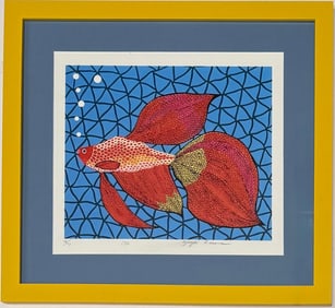 Yayoi Kusama (B.1929) Japanese In the Style of. Minimalism and Pop Art Era. Screenprintt/Paper