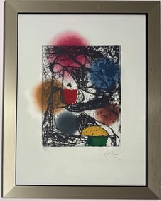 Joan Miro Spanish 1893 - 1983 Color Etching in the style of. Dali, Picasso, Magritte, Chagall Era