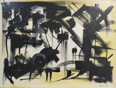 Franz Kline American Oil on canvas Painting In the style of Pollock. Rothko.de Kooning. Abstract Era