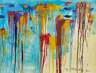 Cy Twombly American 1928 - 2011 Acrylic on Canvas Painting in the style of. Pollock, Rothko Era