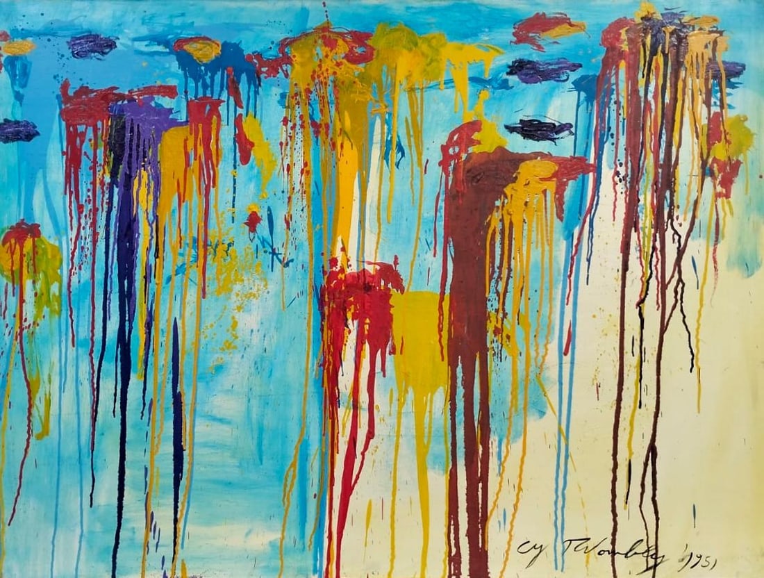 Cy Twombly American 1928 - 2011 Acrylic on Canvas Painting in the style of. Pollock, Rothko Era (1 of 7)