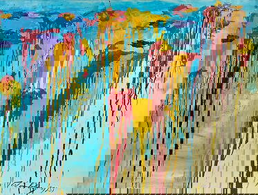 Cy Twombly American 1928 - 2011 Acrylic on Canvas Painting in the style of. Pollock, Rothko Era (1 of 7)