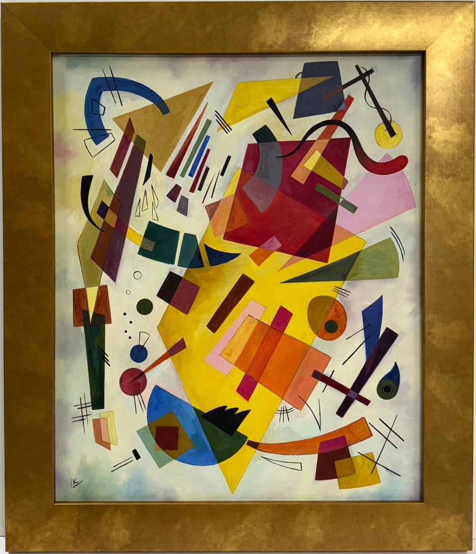 Wassily Kandinsky 1866 - 1944 Oil on Canvas Painting in the style of. Mondrian, Malevich Era (1 of 5)
