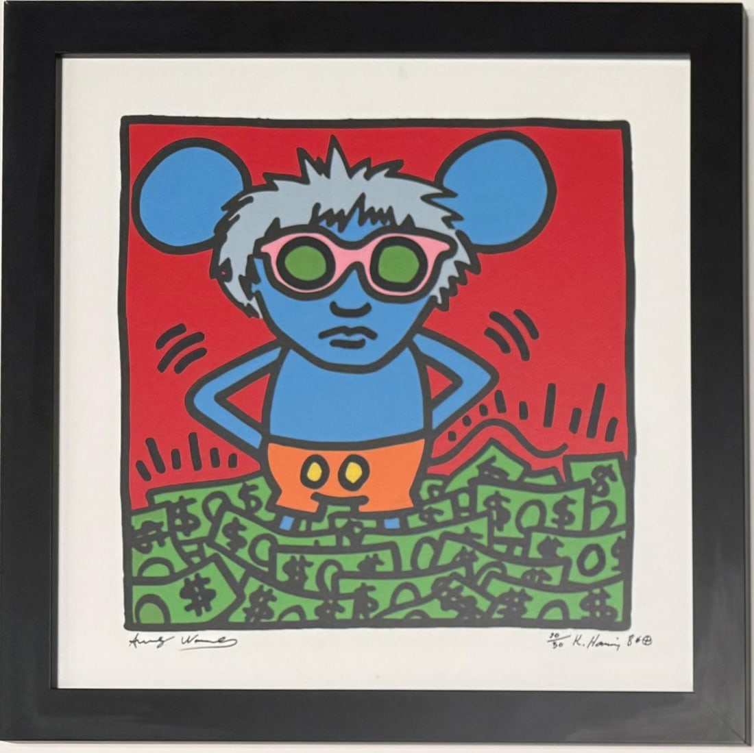Keith Haring American 1958 - 1990 Silkscreen In The Style of. Warhol & Haring Pop Art Period. (1 of 5)