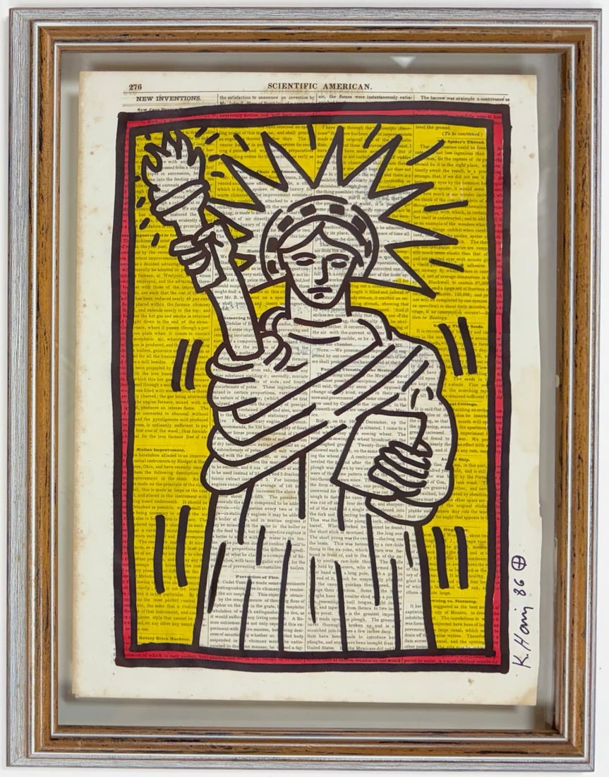 Keith Haring American 1958 - 1990 Pen on paper In The Style of. Warhol & Haring Pop Art Period. (1 of 7)