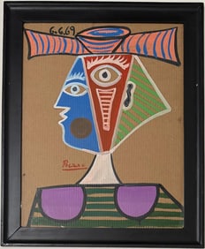Pablo Picasso Spanish Oil on Canvas In The Style Of. Dali, Magritte, Chagall & Picasso Era