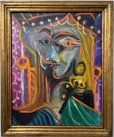 Pablo Picasso Spanish Oil on Canvas In The Style Of. Dali, Magritte, Chagall & Picasso Era