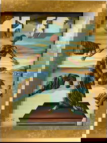Salvador Dali Spanish 1904 - 1989 Oil on Canvas Painting in the style of. Magritte & Dali Surrealism (1 of 7)