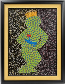 Keith Haring American 1958 - 1990 Acrylic/Canvas In The Style of. Warhol & Haring Pop Art Period.