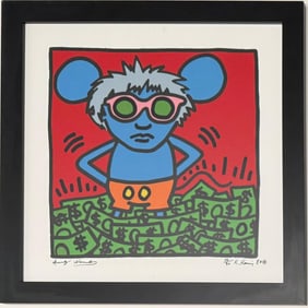 Keith Haring American 1958 - 1990 Silkscreen In The Style of. Warhol & Haring Pop Art Period.