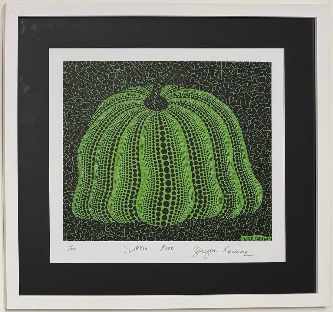 Yayoi Kusama (B.1929), In the Style of. Andy Warhol & Haring Pop Art Era. Color Silkscreen (1 of 5)