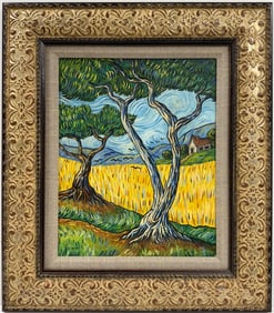 Vincent Van Gogh Dutch 1853-1890 Oil on Canvas painting. Gaugin & Van Gogh Impressionist Period.