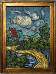 Vincent Van Gogh Dutch 1853-1890 Oil on Canvas painting. Gaugin & Van Gogh Impressionist Period.