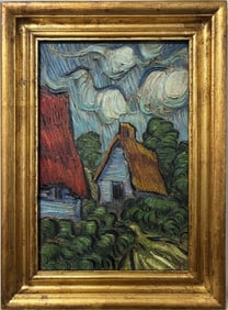 Vincent Van Gogh Dutch 1853-1890 Oil on Canvas painting. Gaugin & Van Gogh Impressionist Period.