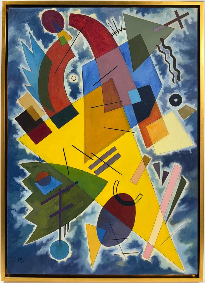 Wassily Kandinsky Oil on Canvas Painting in the style of. Malevich & Kandinsky Abstraction Period (1 of 6)