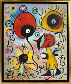 Joan Miro Spanish 1893 - 1983 Etching in paper in the style of. Modernism and Surrealist Era