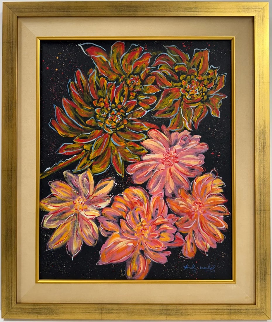 Andy Warhol American 1928-1987 Acrylic/Canvas in the style of. Haring & Warhol Pop Art Era (1 of 6)