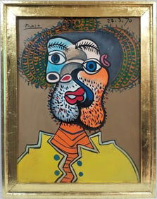 Pablo Picasso Spanish Oil on Canvas In The Style Of. Dali, Magritte, Chagall & Picasso Era