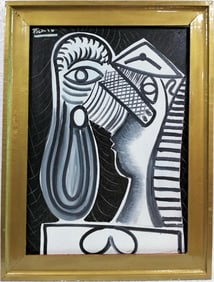 Pablo Picasso Spanish Oil on Canvas In The Style Of. Dali, Magritte, Chagall & Picasso Era