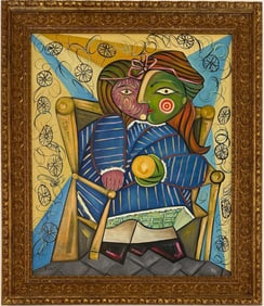 Pablo Picasso Spanish Oil on Canvas In The Style Of. Dali, Magritte, Chagall & Picasso Era