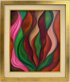 Georgia O'Keeffe American Oil On Canvas Painting in the style of. Pollock & O'Keeffe. Abstract Era