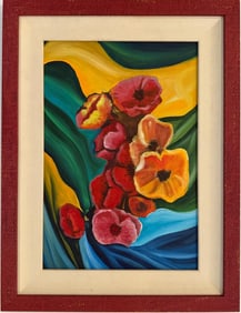 Georgia O'Keeffe American Oil On Canvas Painting in the style of. Pollock & O'Keeffe. Abstract Era
