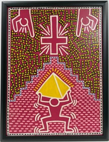 Keith Haring American 1958 - 1990 Silkscreen In The Style of. Warhol & Haring Pop Art Period.
