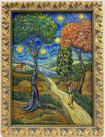 Vincent Van Gogh Dutch 1853-1890 Oil on Canvas painting. Gaugin & Van Gogh Impressionist Period.