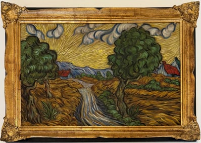 Vincent Van Gogh Dutch 1853-1890 Oil on Canvas painting. Gaugin & Van Gogh Impressionist Period.