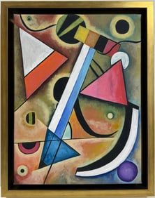 Wassily Kandinsky Oil on Canvas Painting in the style of. Malevich & Kandinsky Abstraction Period