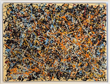 Jackson Pollock American Oil on canvas Painting In The Style of. Rothko, Kline, & Pollock Era