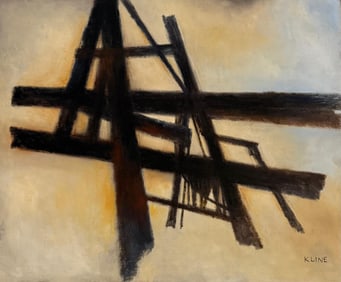 Franz Kline American Oil on canvas Painting In the style of Pollock. Rothko.de Kooning. Abstract Era