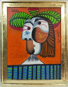 Pablo Picasso Spanish Oil on Canvas In The Style Of. Dali, Magritte, Chagall & Picasso Era