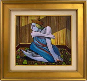 Pablo Picasso Spanish Oil on Canvas In The Style Of. Dali, Magritte, Chagall & Picasso Era