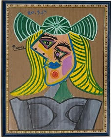 Pablo Picasso Spanish Oil on Canvas In The Style Of. Dali, Magritte, Chagall & Picasso Era