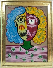 Pablo Picasso Spanish Oil on Canvas In The Style Of. Dali, Magritte, Chagall & Picasso Era