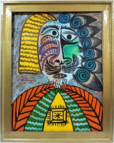 Pablo Picasso Spanish Oil on Canvas In The Style Of. Dali, Magritte, Chagall & Picasso Era